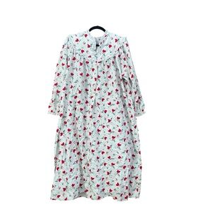 Lanz of Salzburg Winter Cardinal Bird Cotton Nightgown